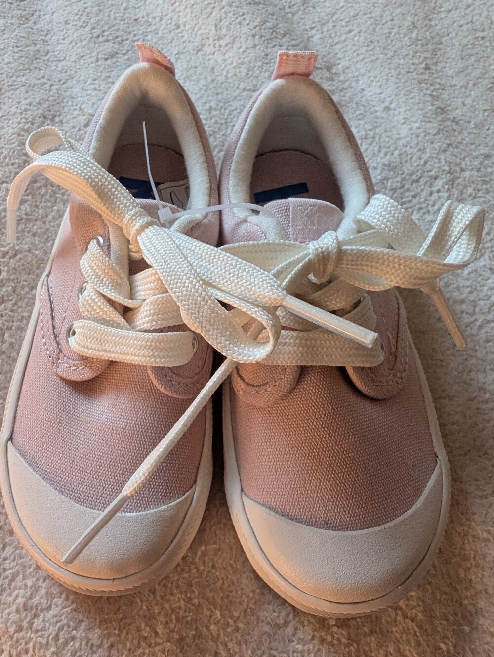 KEDS Little Girl's Light Pink Canvas Sneakers With Rubber Toe Caps - Size 7
